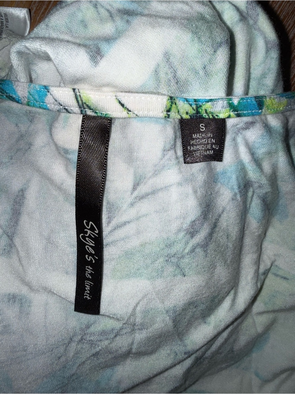 Skye’s the Limit Tropical Leaf Print Maxi Dress Small S Asymmetrical - Picture 6 of 7